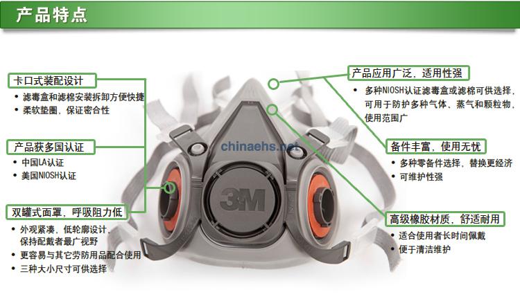 3M6200 防毒面罩特點(diǎn)